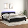 vidaXL Cama box spring colch&oacute;n y LED terciopelo negro 180x200 cm