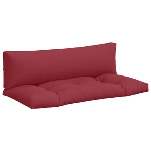 vidaXL Cojines para palets 2 unidades tela rojo tinto