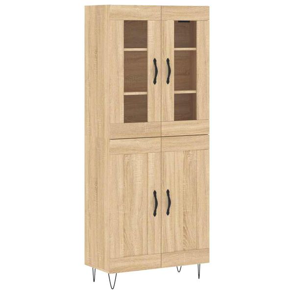 vidaXL Aparador alto madera contrachapada color roble 69,5x34x180 cm
