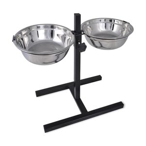 Soporte De Alimentaci&oacute;n Ajustable Mascota 2X4.1L Taz&oacute;n Inoxidable