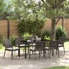 vidaXL Conjunto de Comedor de Jard&iacute;n 7 pcs Marr&oacute;n y Negro