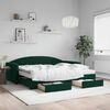 vidaXL Sof&aacute; cama nido con cajones terciopelo verde oscuro 90x200 cm