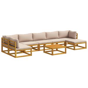 vidaXL Juego de Sof&aacute; 8 uds. Natural Madera de Acacia S&oacute;lida