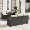 vidaXL Conjunto de sof&aacute; de jard&iacute;n 6 pcs Negro Rattan de Poli&eacute;ster