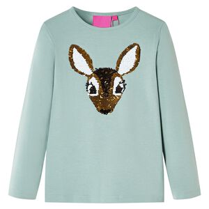 Camiseta infantil de manga larga menta medio 116