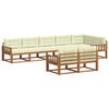 vidaXL Conjunto de sof&aacute;s de exterior con coj&iacute;n 8 pcs Natural y Crema