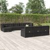 vidaXL Set muebles de jard&iacute;n 11 pzas y cojines rat&aacute;n sint&eacute;tico negro