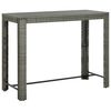 vidaXL Mesa alta de jard&iacute;n rat&aacute;n sint&eacute;tico gris 140,5x60,5x110,5 cm