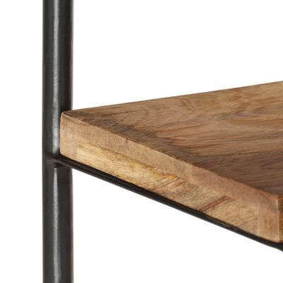 vidaXL Estantería 2 niveles madera maciza mango y acero 110x35x75 cm
