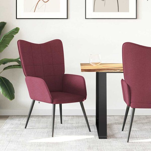 vidaXL Sill&oacute;n de relax de tela color rojo tinto