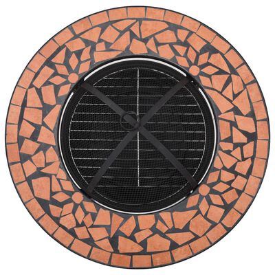 vidaXL Mesita con brasero de mosaico cerámica terracota 68 cm
