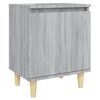 vidaXL Mesita de noche patas de madera maciza gris Sonoma 40x30x50 cm