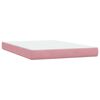 vidaXL Cama box spring con colch&oacute;n y LED terciopelo rosa 140x210 cm