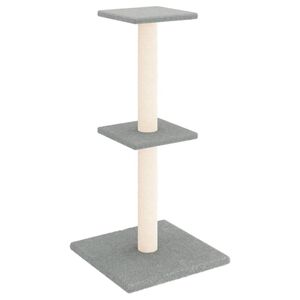 vidaXL Rascador para gatos con postes de sisal gris claro 73 cm
