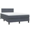 vidaXL Cama box spring con colch&oacute;n terciopelo gris oscuro 120x220 cm
