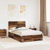 vidaXL Estructura de cama con cabecera Madera vieja 120 x 190 cm
