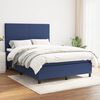 vidaXL Cama box spring con colch&oacute;n tela azul 140x200 cm