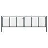 vidaXL Puerta de jardín de malla acero galvanizado 400x100 cm gris