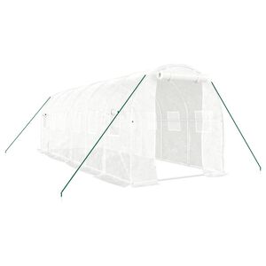 vidaXL Invernadero con estructura de acero blanco 12 m&sup2; 6x2x2 m