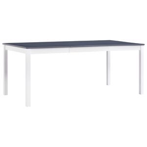 vidaXL Mesa de comedor de madera de pino blanco y gris 180x90x73 cm
