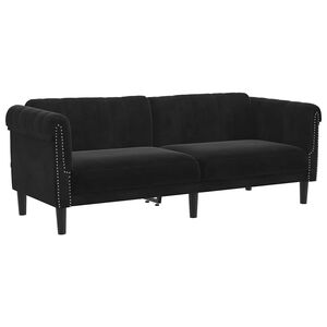 vidaXL Sof&aacute; de 3 plazas terciopelo negro