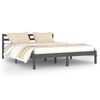 vidaXL Estructura de cama madera maciza de pino gris 160x200 cm