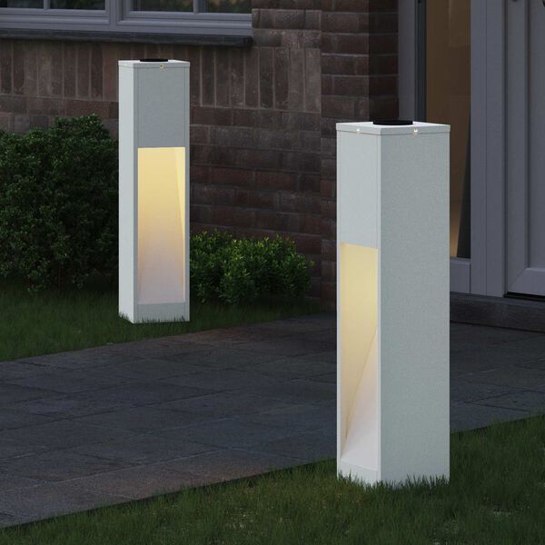 vidaXL Luz de Sendero LED Solar 2 pcs Acero laminado en fr&iacute;o