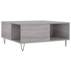 vidaXL Mesa de centro madera contrachapada gris Sonoma 80x80x36,5 cm