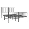 vidaXL Estructura cama sin colch&oacute;n con estribo metal negro 140x190 cm