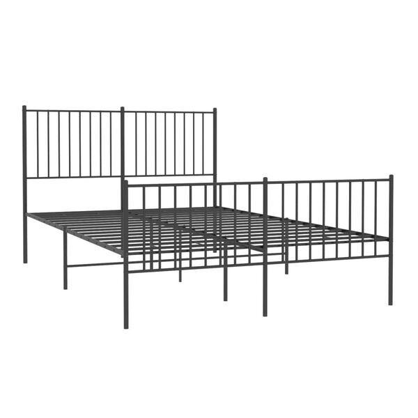 vidaXL Estructura cama sin colch&oacute;n con estribo metal negro 140x190 cm
