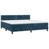vidaXL Cama box spring con colch&oacute;n terciopelo azul oscuro 200x200 cm