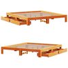 vidaXL Cama sin colch&oacute;n madera maciza de pino marr&oacute;n cera 180x200 cm