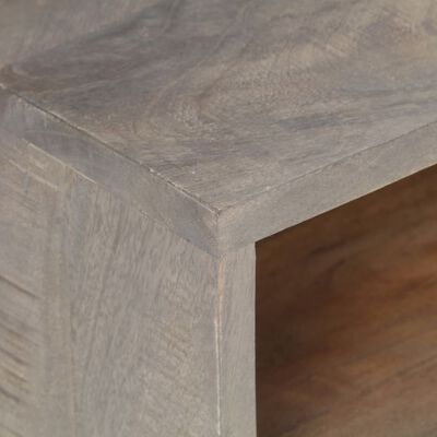 vidaXL Mueble para TV madera maciza de mango rugosa gris 130x35x51 cm