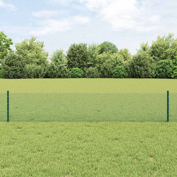 vidaXL Valla con Poste Verde 0,4 x 10 m Acero y PVC