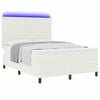 vidaXL Cama Box Spring LED Crema y 160 x 200 cm Tela de Pana