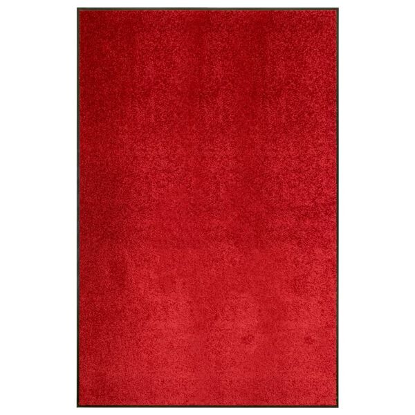 vidaXL Felpudo lavable rojo 120x180 cm