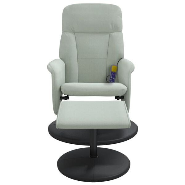 vidaXL Sill&oacute;n reclinable masaje con reposapi&eacute;s terciopelo gris claro