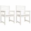 vidaXL Sillas jard&iacute;n 2 uds madera maciza pino blanco 60x48x91 cm