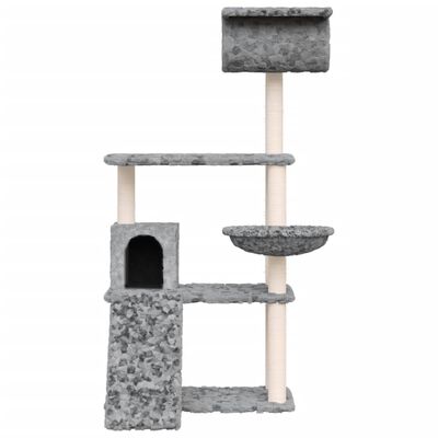 vidaXL Rascador para gatos con postes de sisal gris claro 131 cm