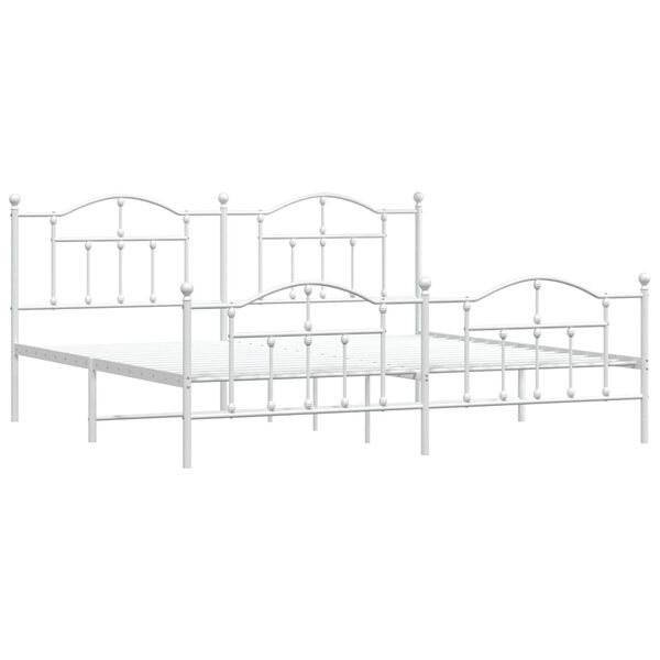 vidaXL Estructura cama sin colch&oacute;n con estribo metal blanco 200x200 cm