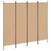 vidaXL Separador de habitaci&oacute;n de 4 paneles Beige 200 x 180 cm Tela