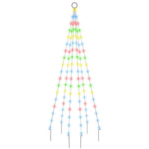 vidaXL &Aacute;rbol de Navidad en asta de bandera 108 LED de colores 180 cm
