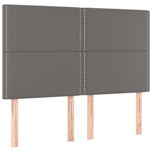 vidaXL Cabecero de cama gris 144x5x118/128 cm piel sint&eacute;tica
