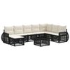 vidaXL Conjunto de sof&aacute;s de jard&iacute;n 9 pcs Negro y Blanco Crema
