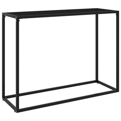 vidaXL Mesa consola vidrio templado negro 100x35x75 cm