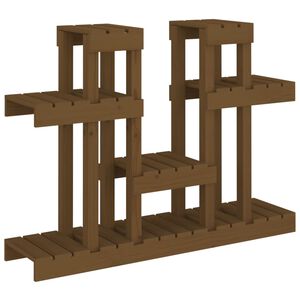 vidaXL Soporte para plantas madera maciza pino miel 104,5x25x77,5 cm