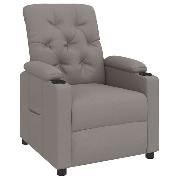 vidaXL Sill&oacute;n reclinable de tela gris taupe