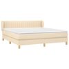 vidaXL Cama box spring con colch&oacute;n tela color crema 160x200 cm