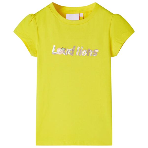 Camiseta infantil de manga casquillo amarillo chillón 116