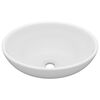 vidaXL Lavabo de lujo ovalado cerámica blanco mate 40x33 cm